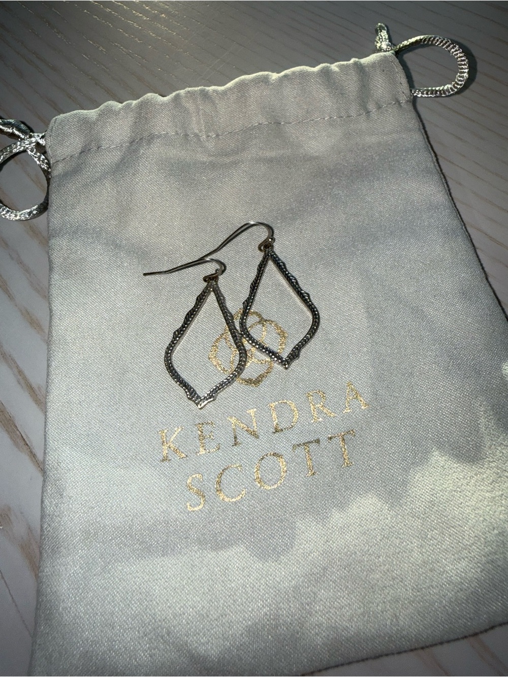 Kendra Scott Silver Open Teardrop Dangle Earrings